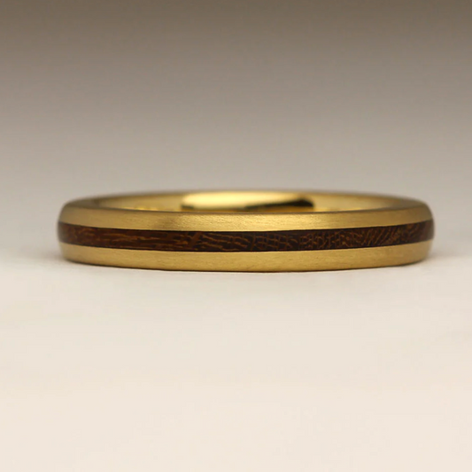 gold and wood ring