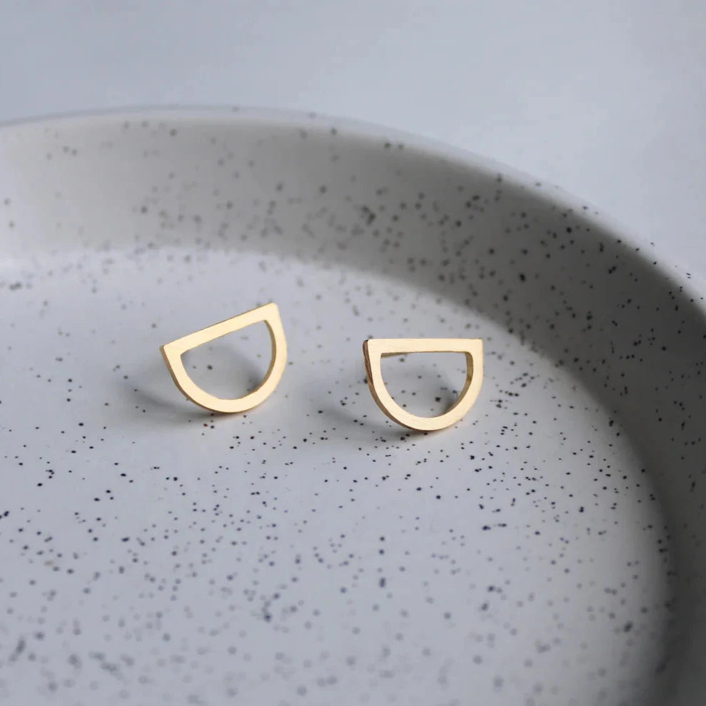 gold arc studs