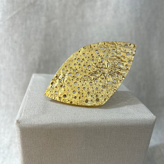gold textured brooch