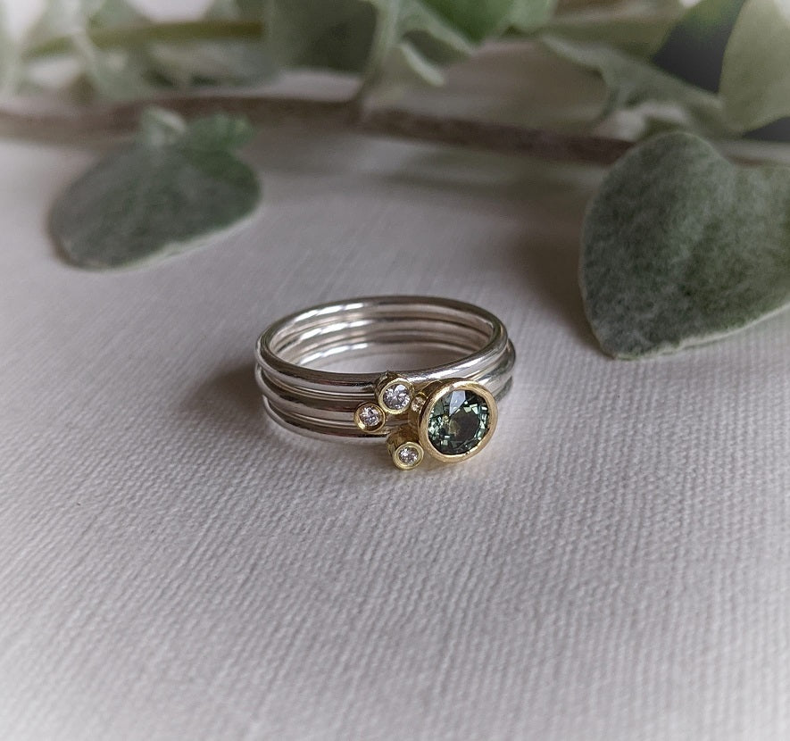 green sapphire stacking ring