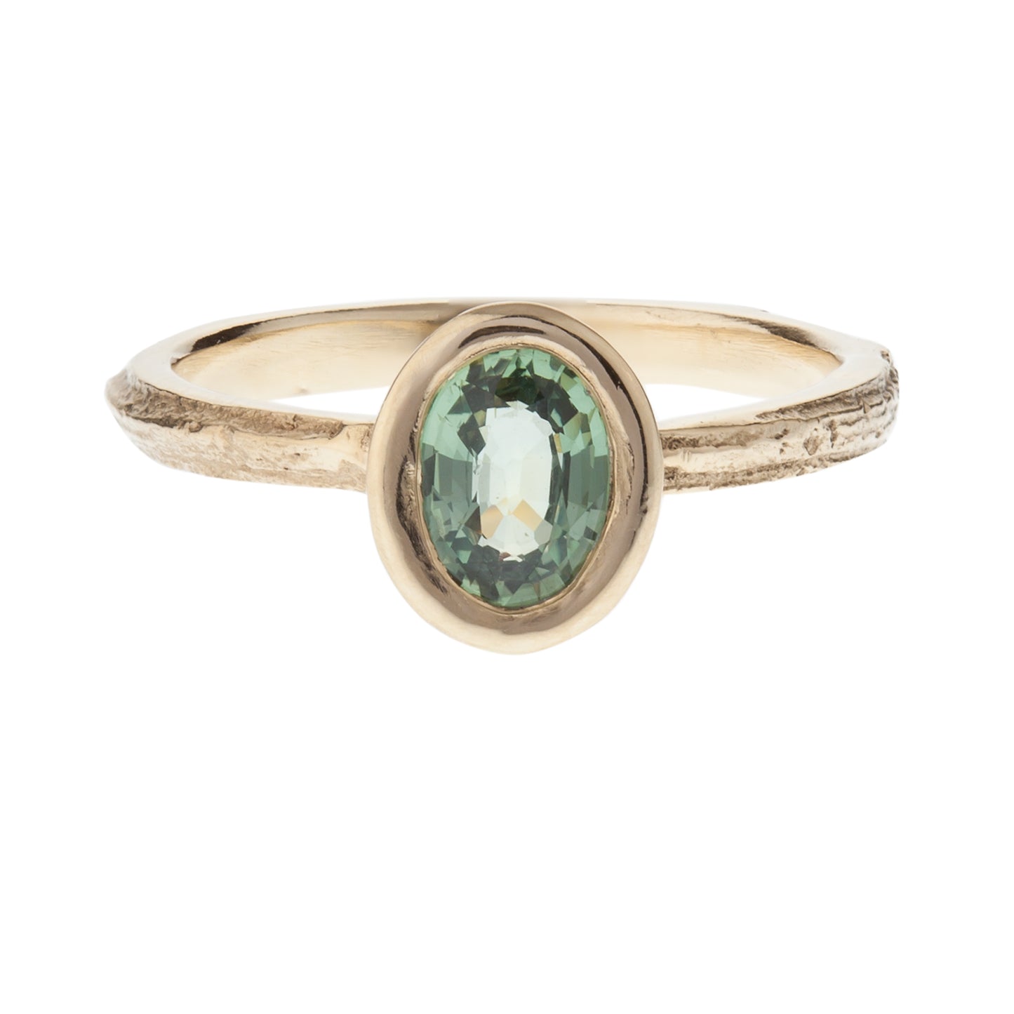 green tourmaline and yellow gold ring
