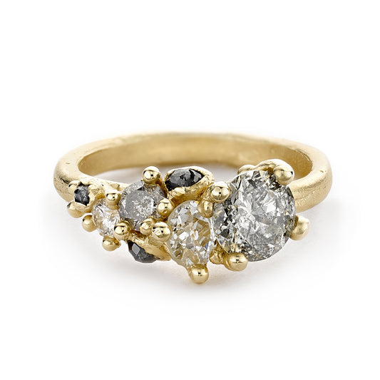 grey diamond cluster ring