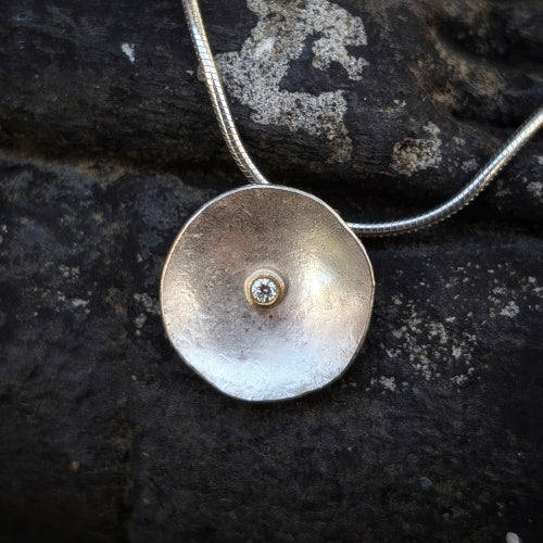 luna pendant with diamond