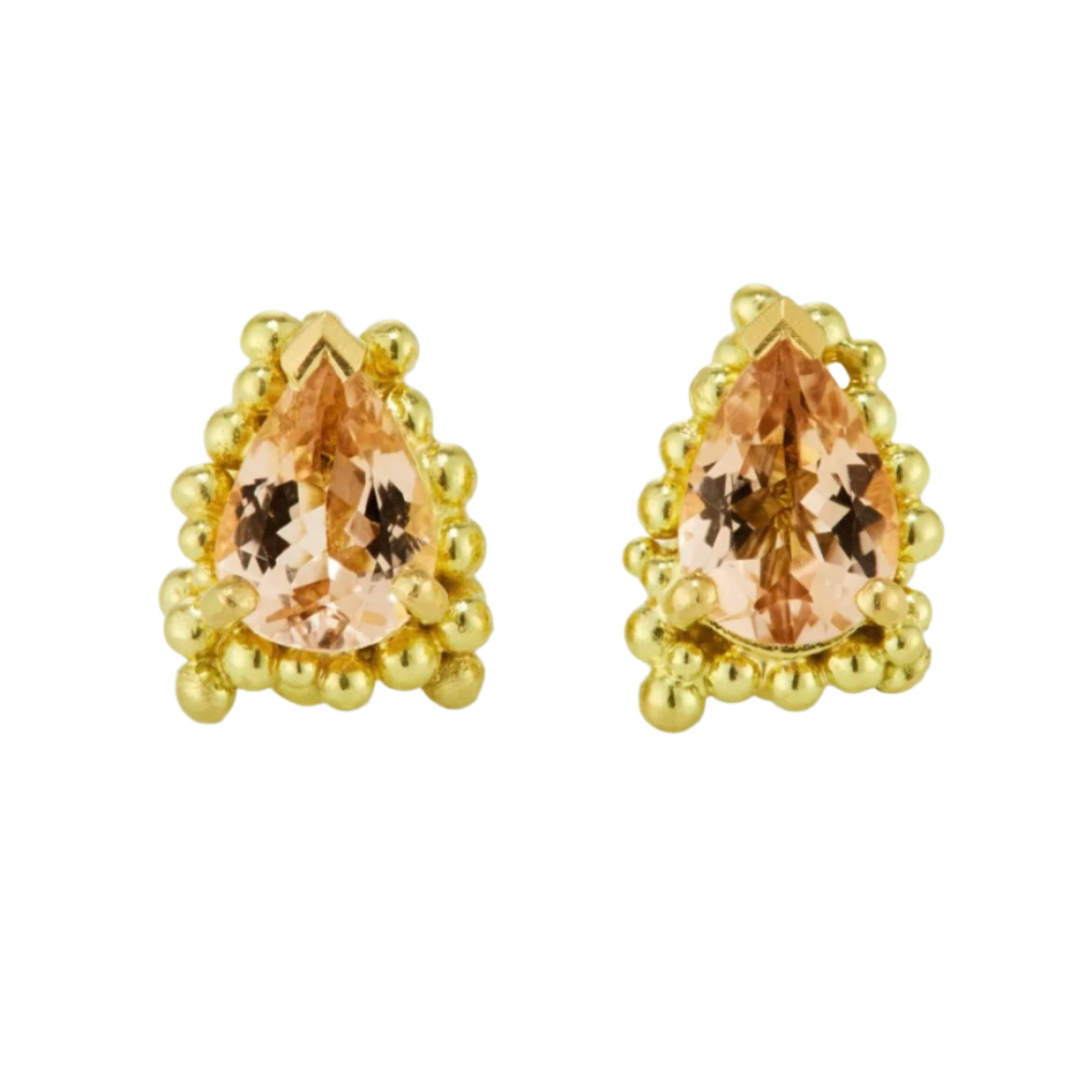 gold and morganite stud earrings