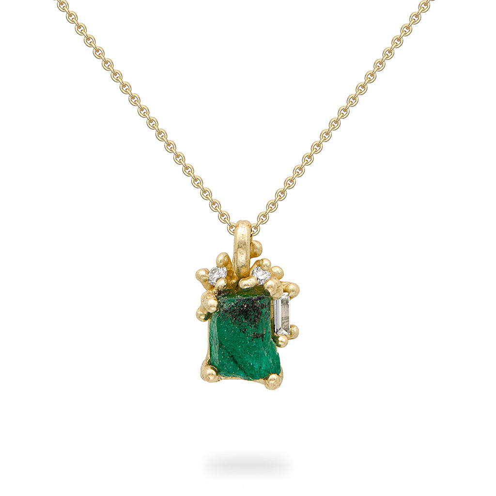 raw emerald necklace