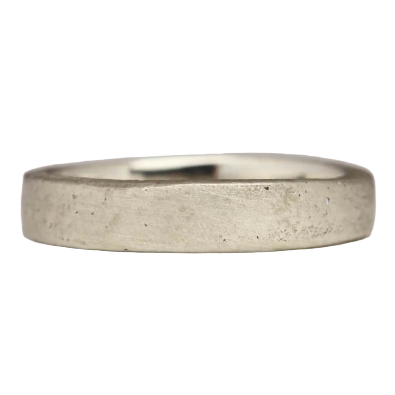 sandcast white gold ring