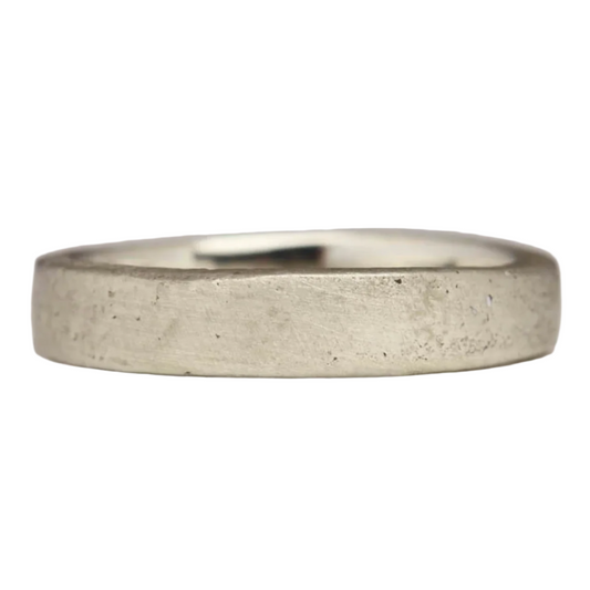 sandcast white gold ring