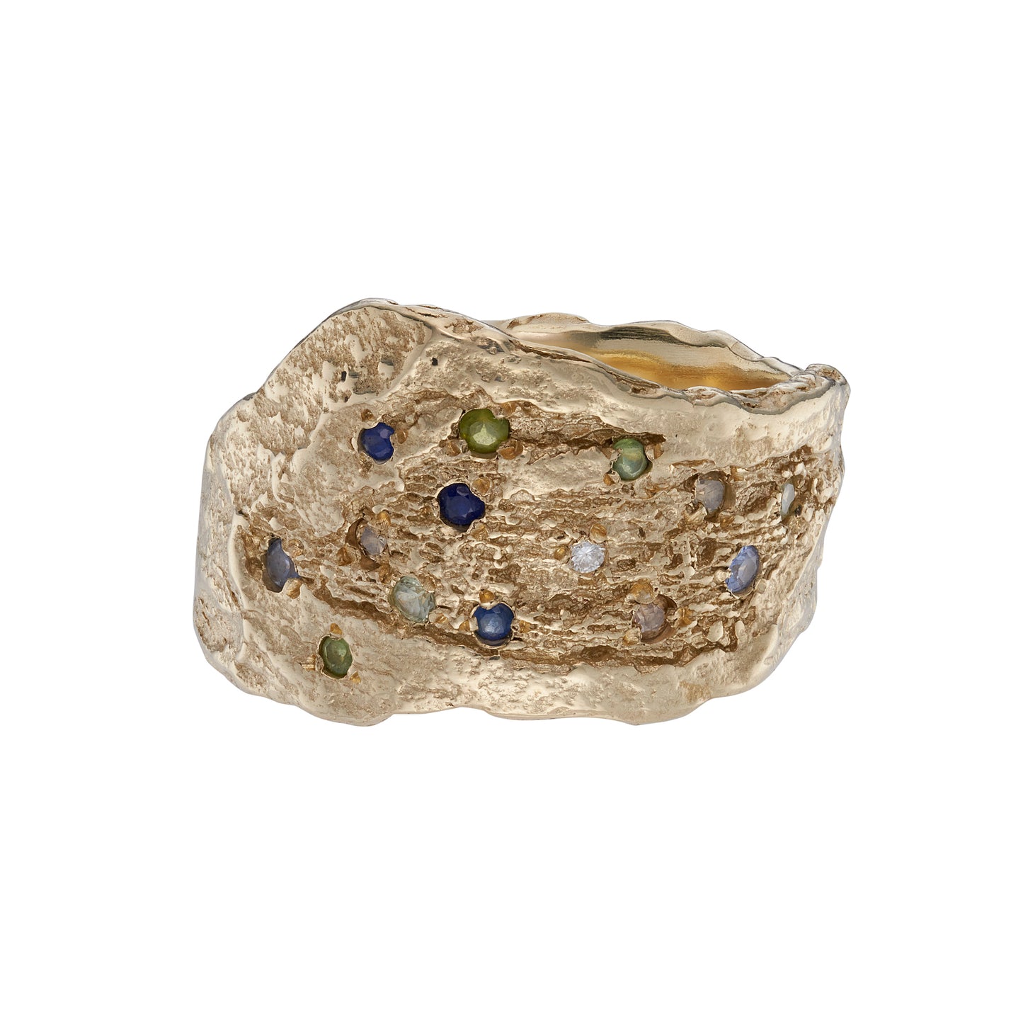 yellow gold, sapphire, diamond ring