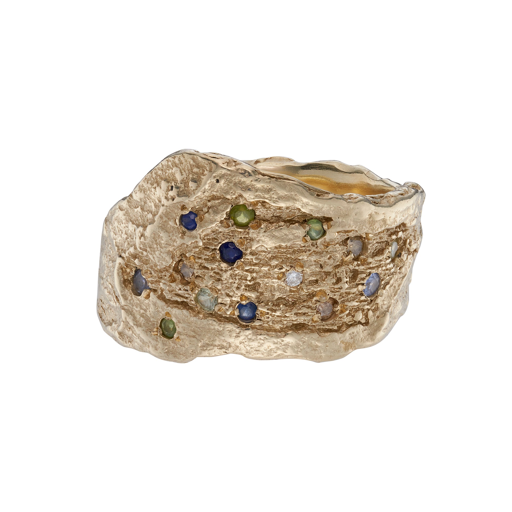 yellow gold, sapphire, diamond ring