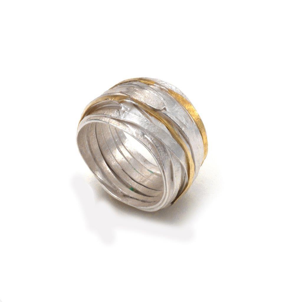 silver gold wrap ring