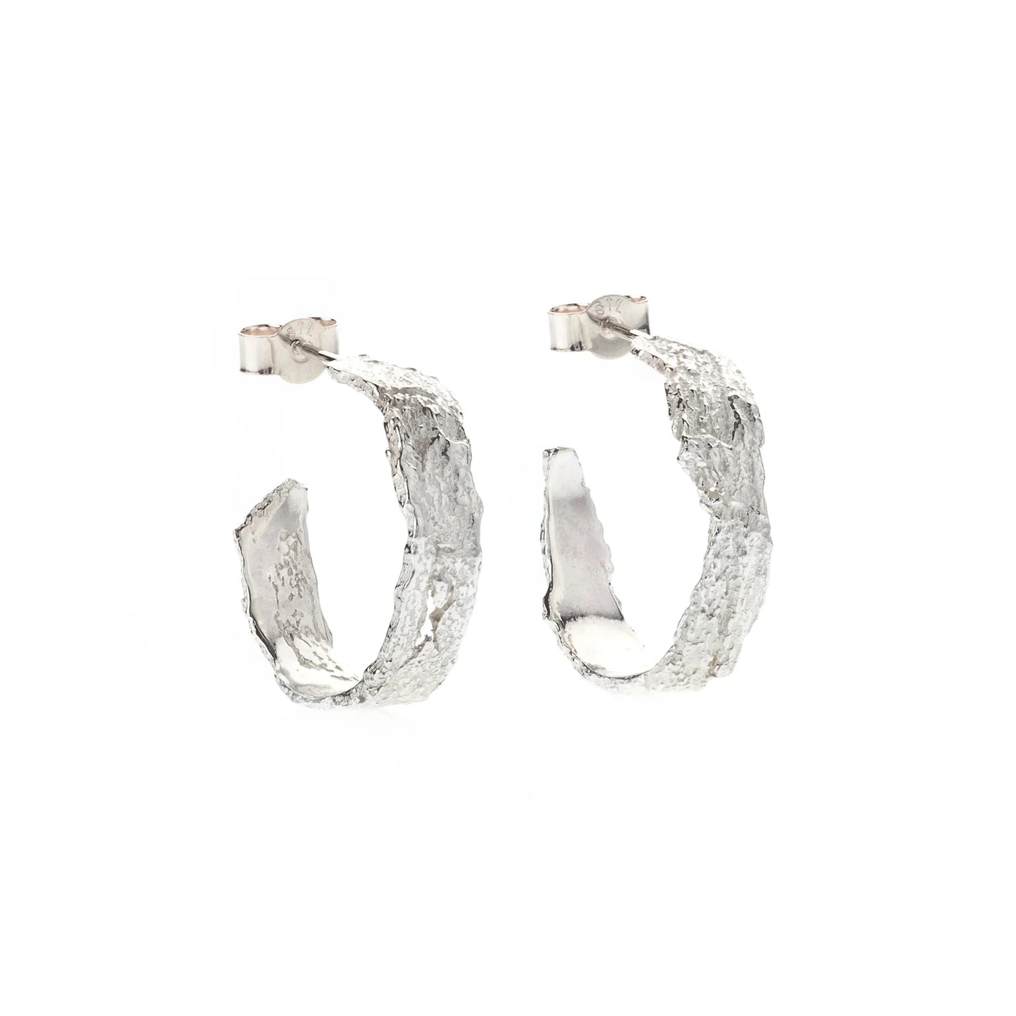 Medium London Plane Hoops - Silver
