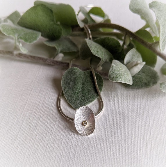 silver petal pendant