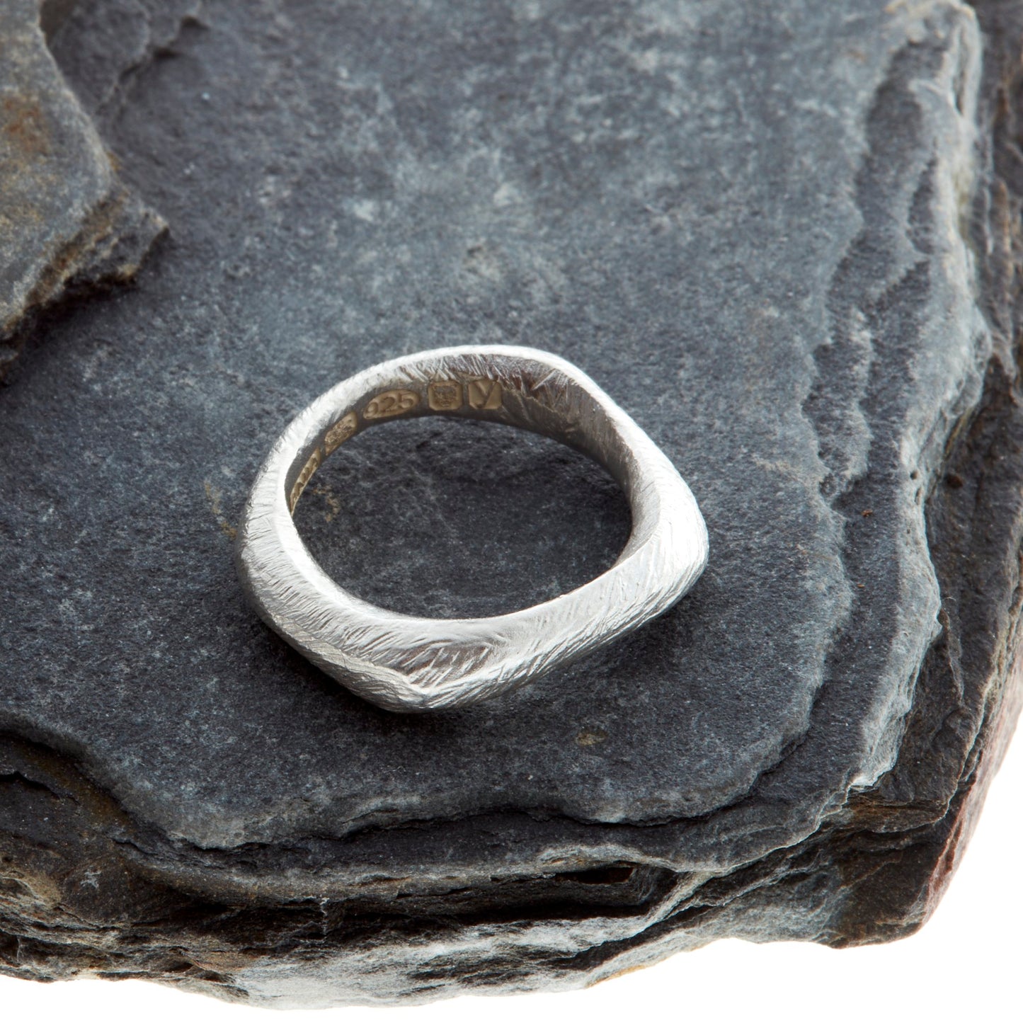 silver textured ring