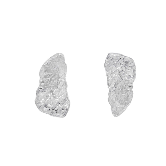silver wisp stud earrings