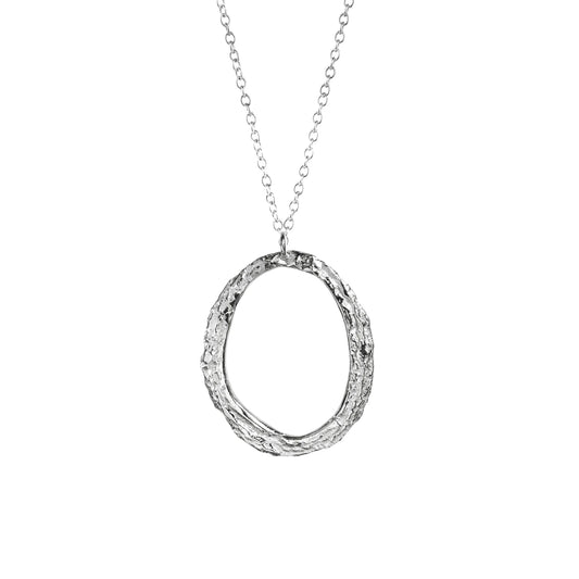 Silver London Plane Hoop Necklace