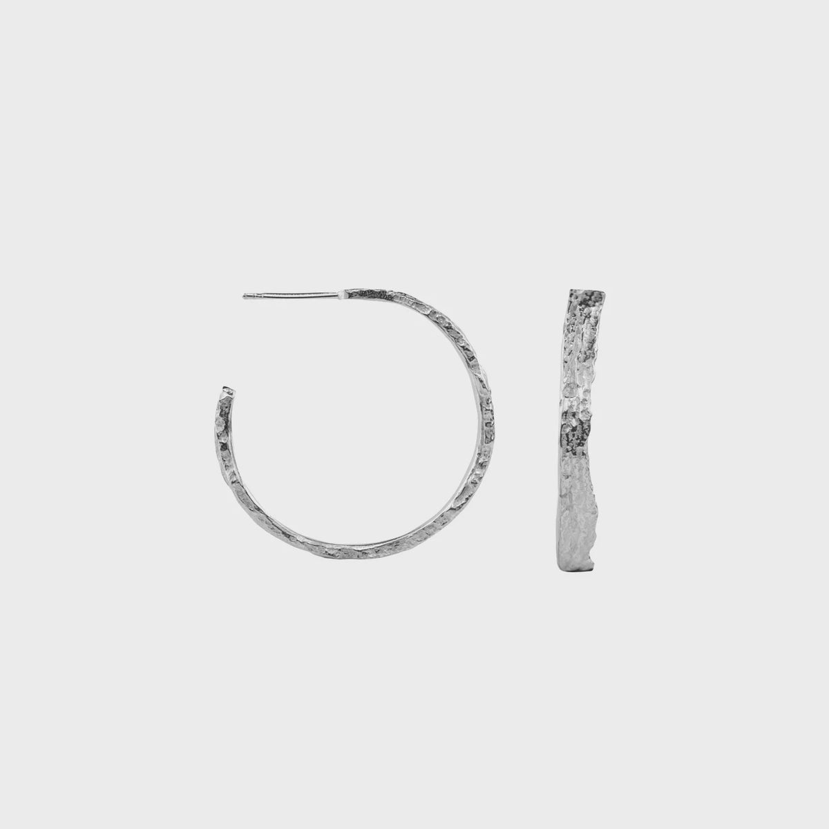Skinny London plane hoops - silver