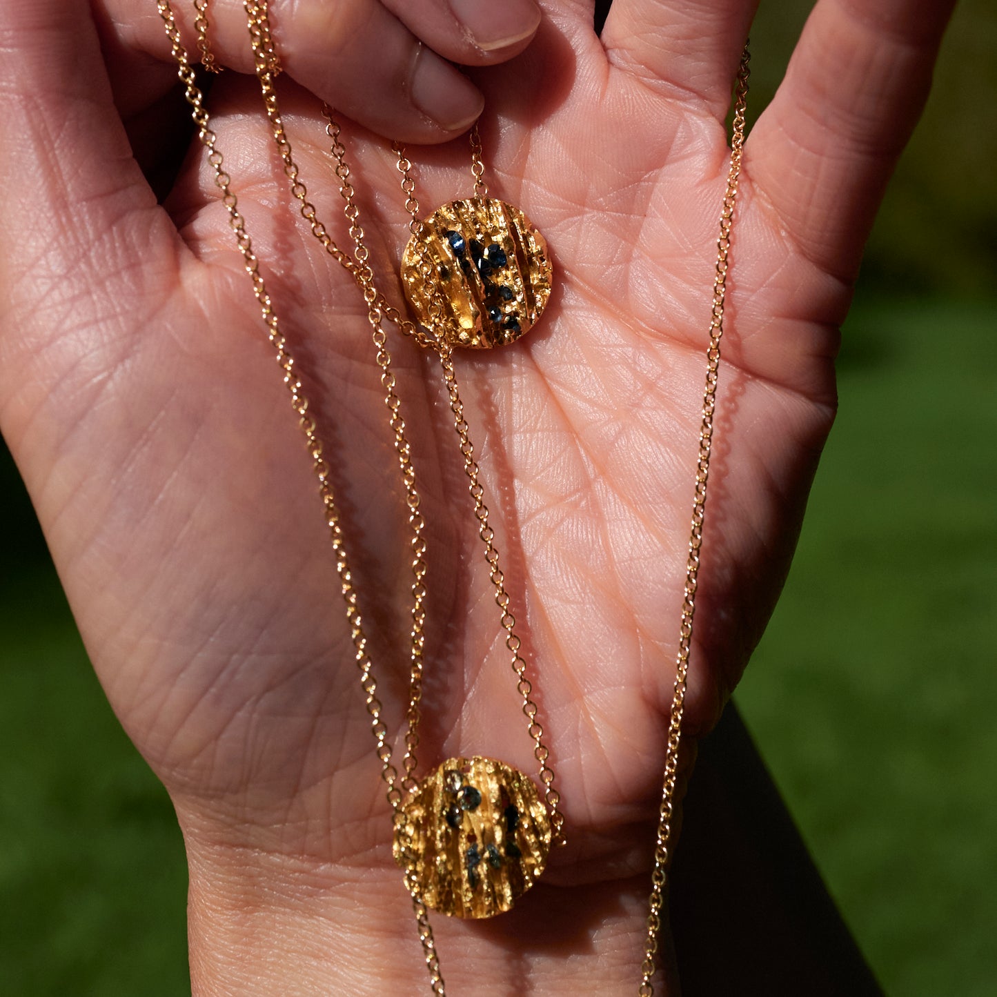 textured gold pendant