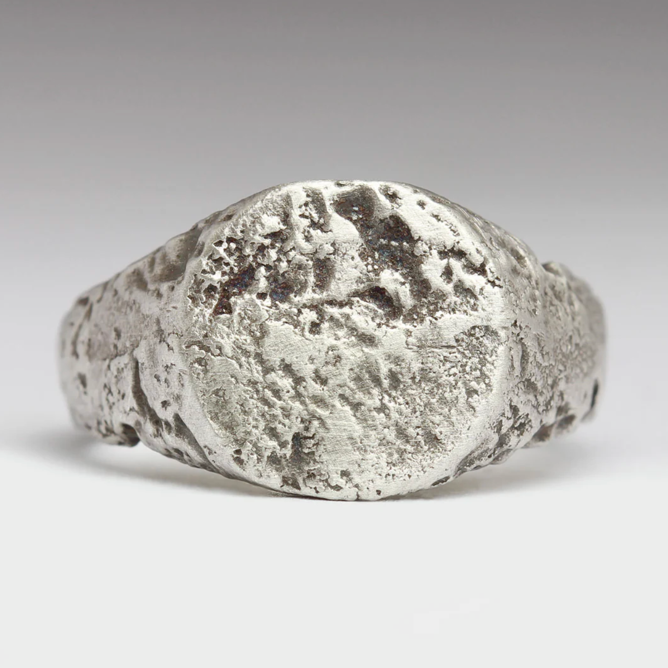 textured silver ring