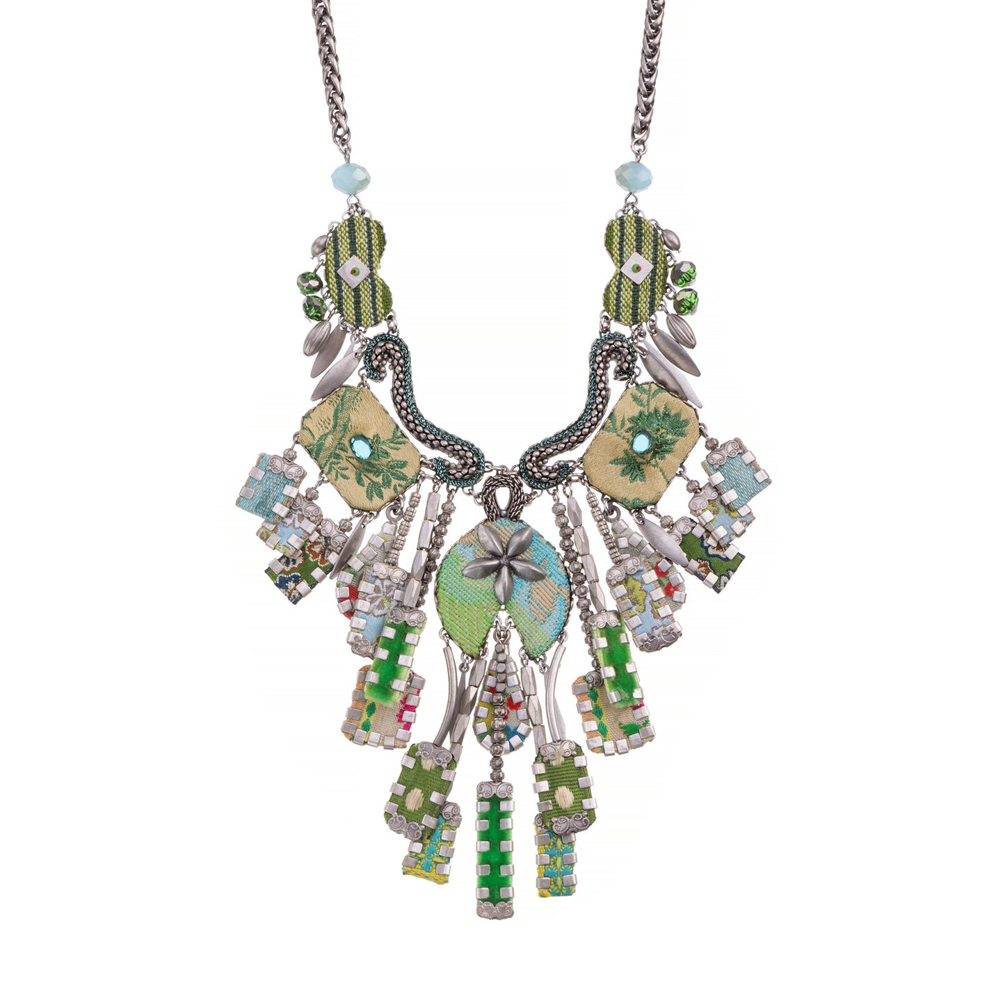 green statement necklace