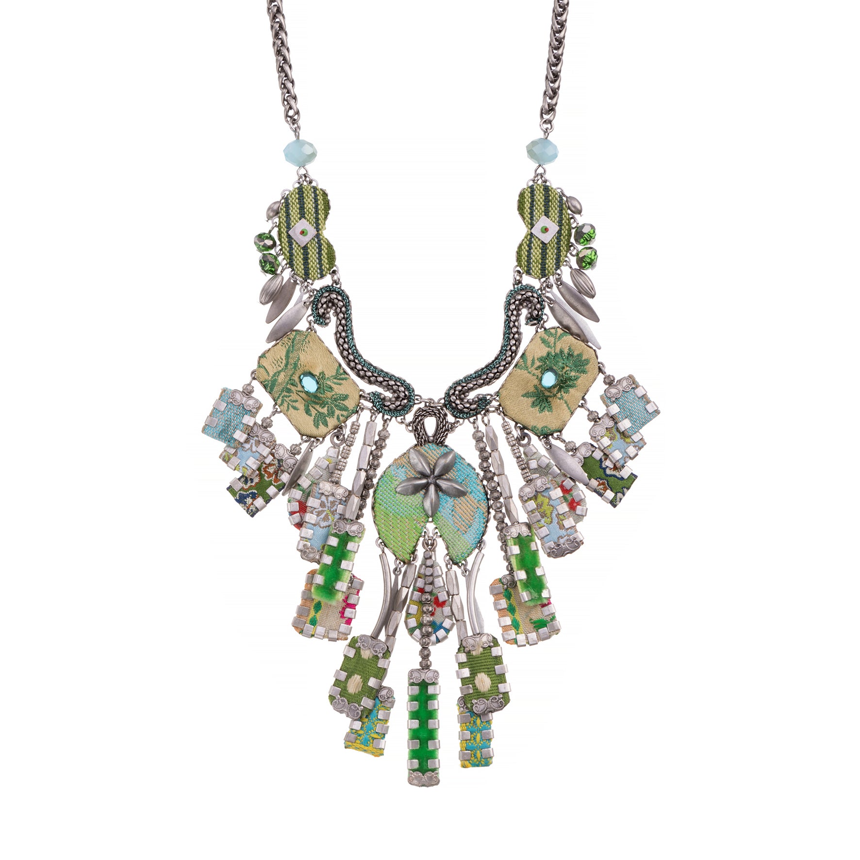green statement necklace