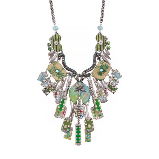 green statement necklace