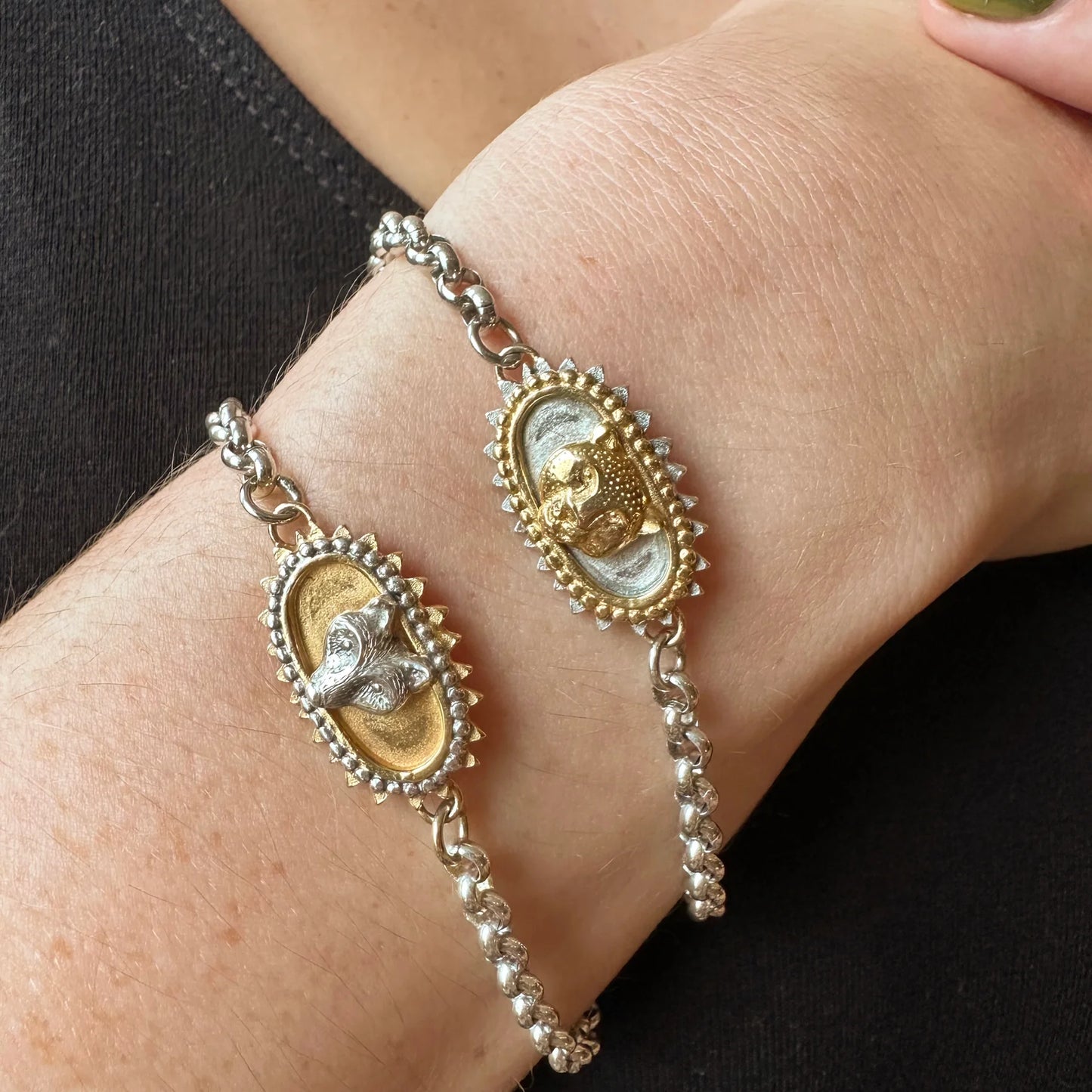 wolf bracelet worn