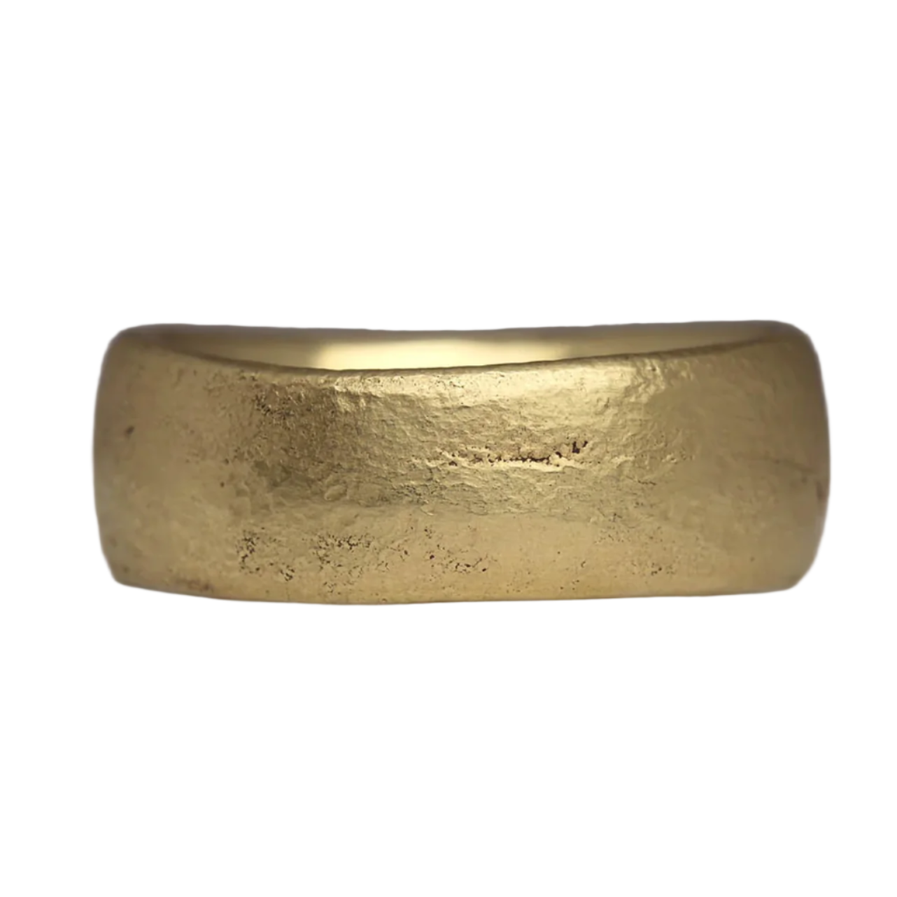 yellow gold sandcast ring