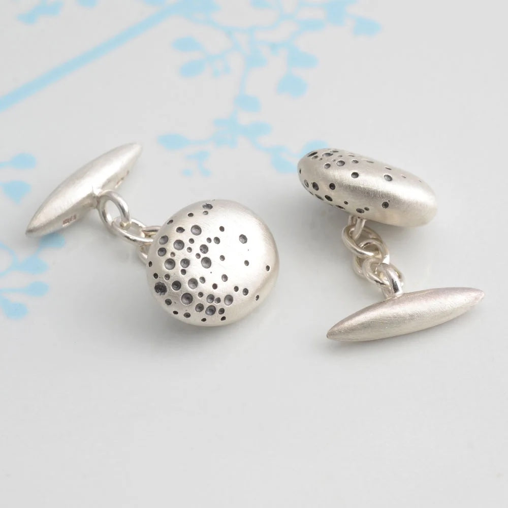 Silver Pebble Cufflinks