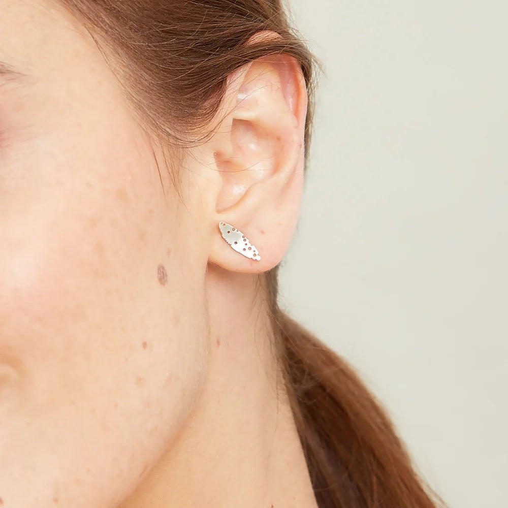 Silver Leaf Studs