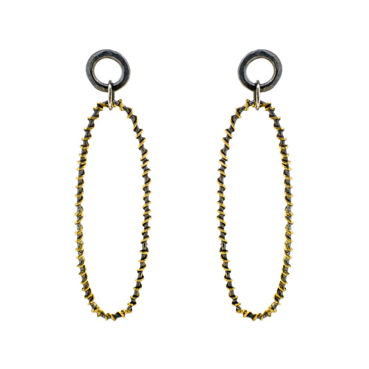 Oxidised Silver and Gold Earrings