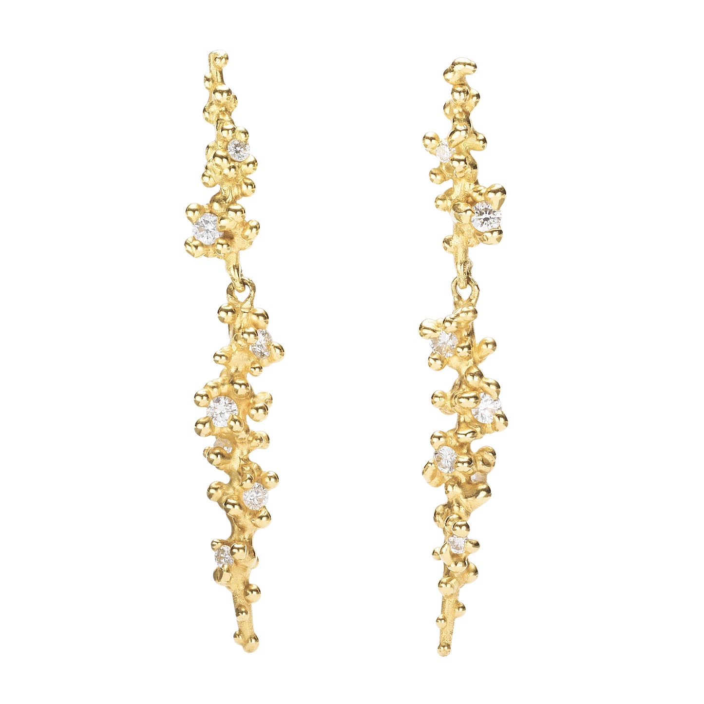 Long Diamond Drop Earrings