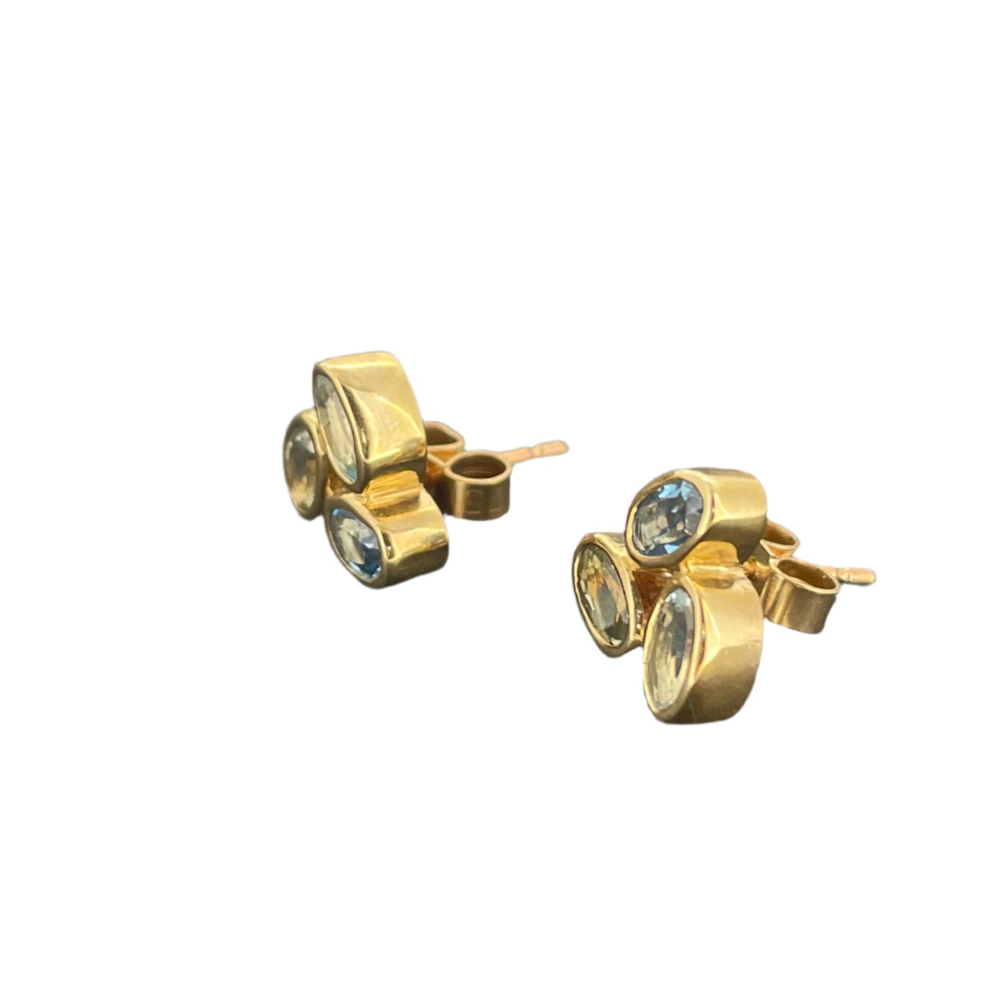 Sapphire, Topaz & Aquamarine Stud Earrings