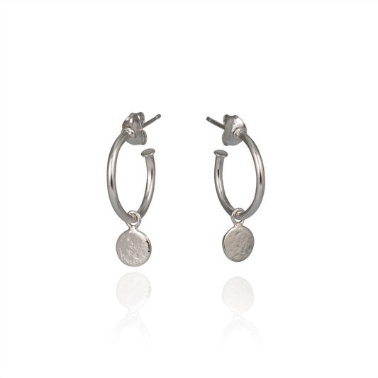 Paillette Drop Earrings Silver