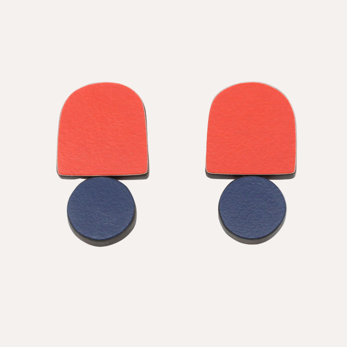 Red and Navy Arc Studs