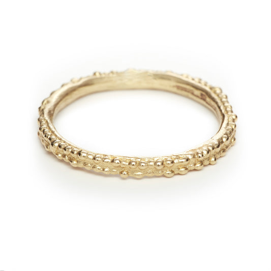 beaded gold wedding ring