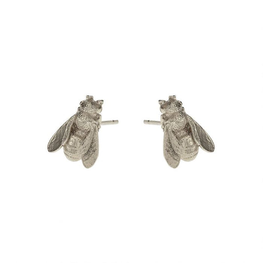 Silver Honey Bee Earrings
