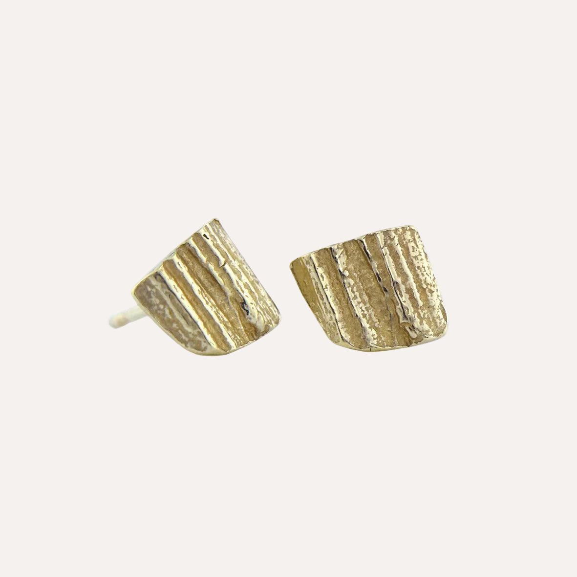 gold triangle stud earrings