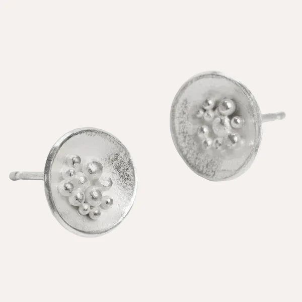 Silver Granulated Earrings