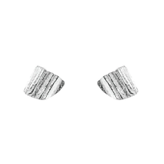 silver triangle stud earrings
