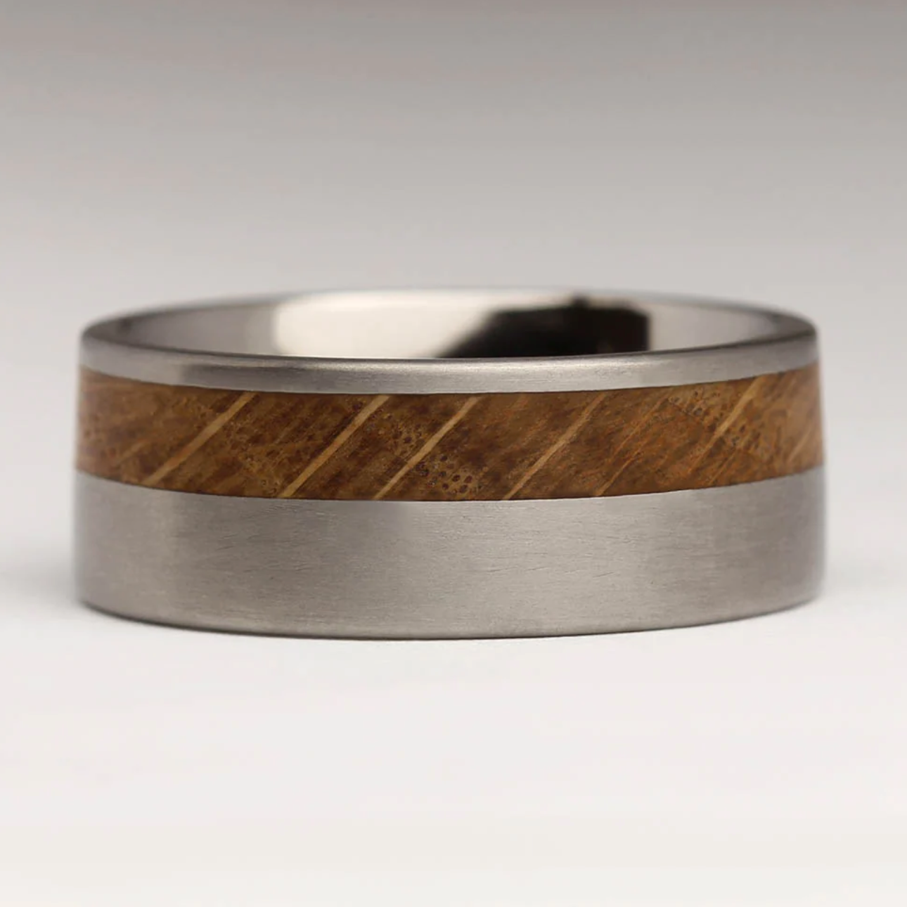 olive wood titanium ring