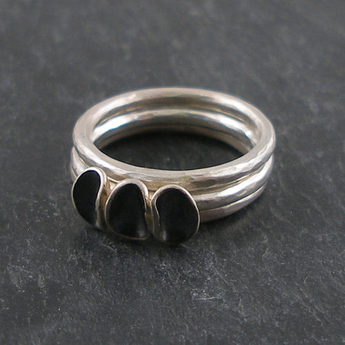 Silver Cluster Stacking Ring