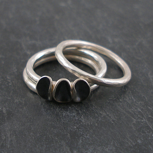Silver Cluster Stacking Ring