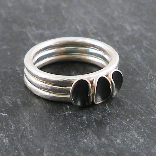 Silver Cluster Stacking Ring