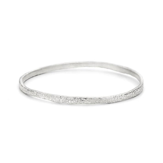 silver fine urchin bangle