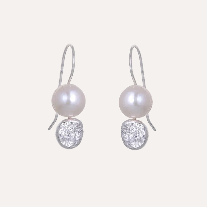 silver pearl earrings