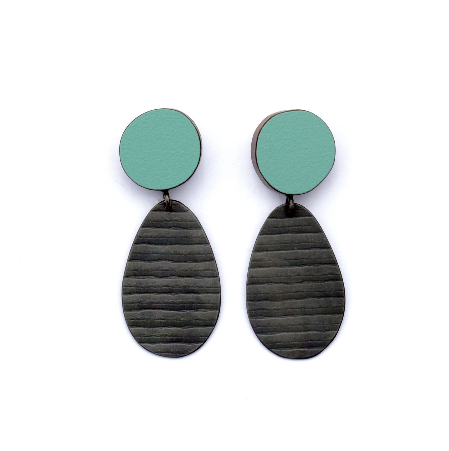 Teal Circle Drop Earrings