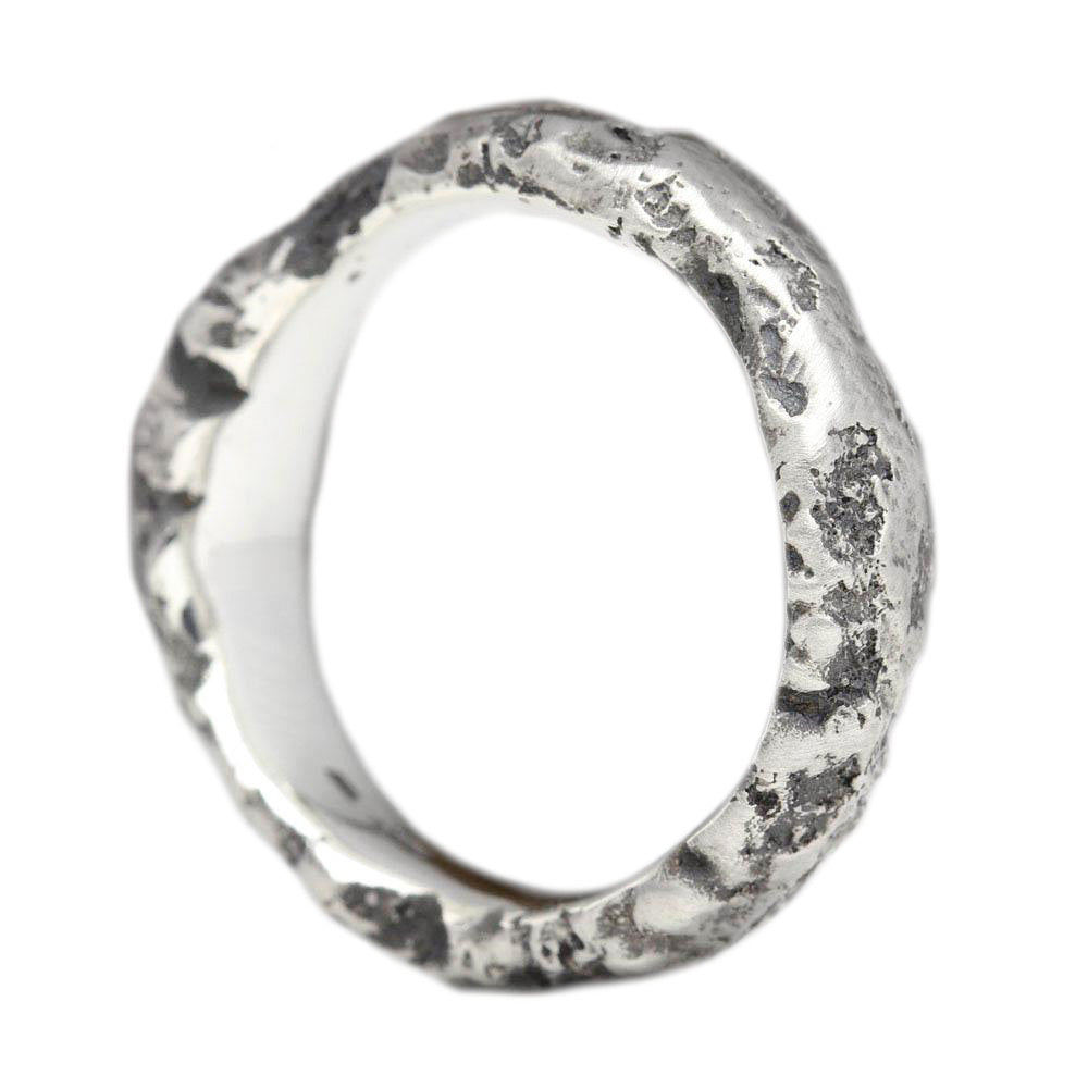 textured silver ring