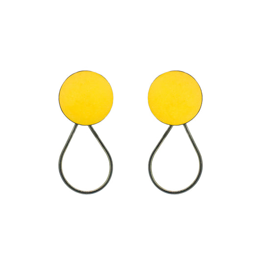 yellow circle earrings