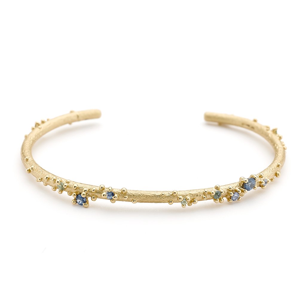yellow gold and sapphire cuff