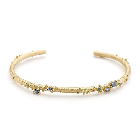 yellow gold and sapphire cuff